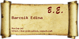 Barcsik Edina névjegykártya