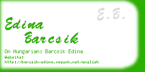 edina barcsik business card